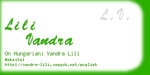 lili vandra business card